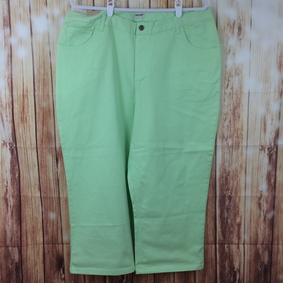 Cherokee Yellow & Mints Cropped Pants Bundle NWT- 2 Pairs size 18 - Picture 3 of 8